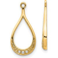 14K Yellow Gold Diamond Earring Jackets with Milgrain Detail and Three Diamonds - 0.30 Carats Total Diamond Weight by Monteluci Fine Jewelry