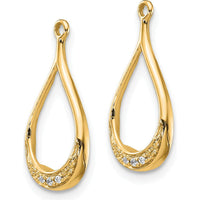14K Yellow Gold Diamond Earring Jackets with Milgrain Detail and Three Diamonds - 0.30 Carats Total Diamond Weight by Monteluci Fine Jewelry