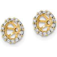 14K Yellow Gold Diamond Earring Jackets with Round and Baguette Diamonds - 0.0078 Carat Total Diamond Weight by Oro Pregiato
