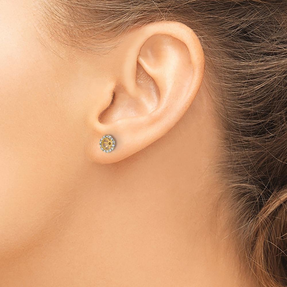 14K Yellow Gold Diamond Earring Jackets with Round and Baguette Diamonds - 0.0078 Carat Total Diamond Weight by Oro Pregiato