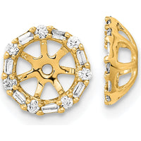 14K Yellow Gold Diamond Earring Jackets with Round and Baguette Diamonds - 0.0136 Carat Total Diamond Weight by Oro Pregiato