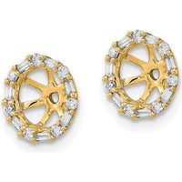 14K Yellow Gold Diamond Earring Jackets with Round and Baguette Diamonds - 0.0136 Carat Total Diamond Weight by Oro Pregiato