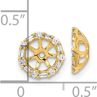 14K Yellow Gold Diamond Earring Jackets with Round and Baguette Diamonds - 0.0136 Carat Total Diamond Weight by Oro Pregiato