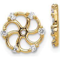 14K Yellow Gold Diamond Earring Jackets with Round Diamonds - 0.18 Carats Total Diamond Weight by Monteluci Fine Jewelry