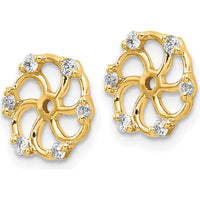 14K Yellow Gold Diamond Earring Jackets with Round Diamonds - 0.18 Carats Total Diamond Weight by Monteluci Fine Jewelry