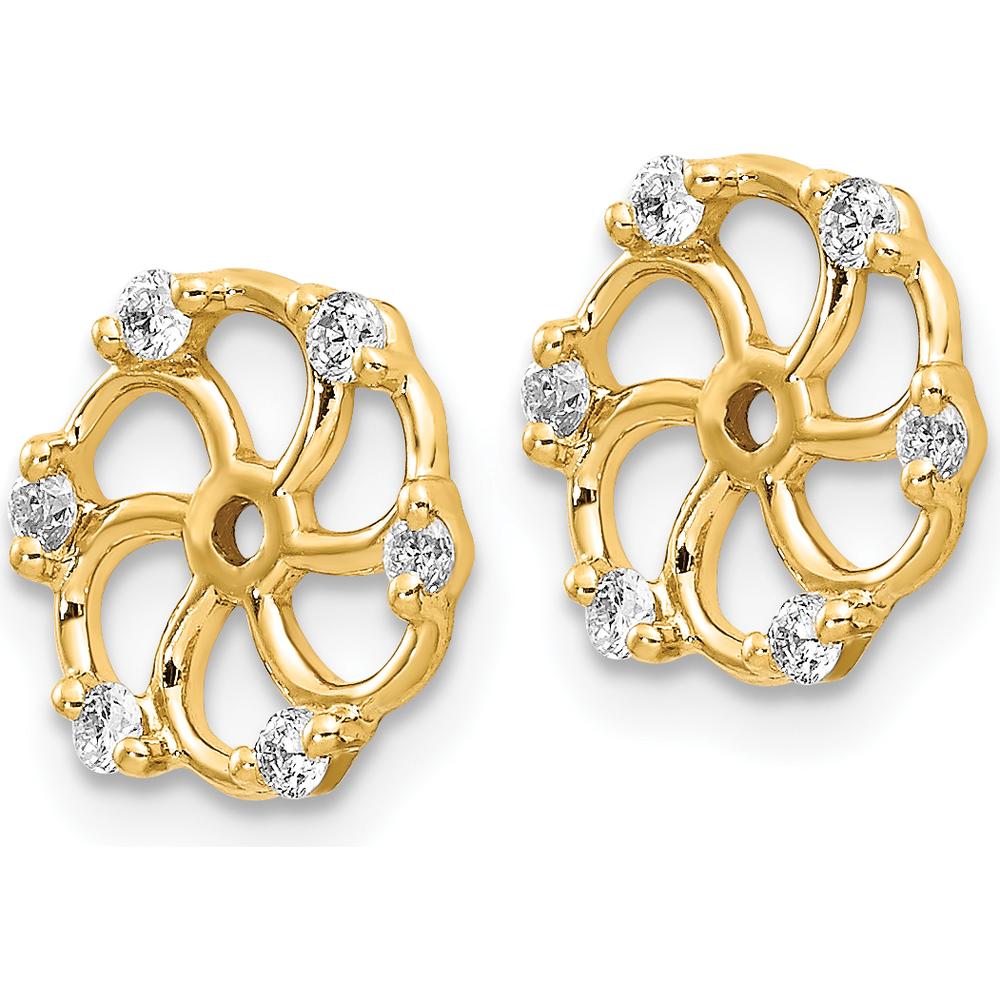 14K Yellow Gold Diamond Earring Jackets with Round Diamonds - 0.18 Carats Total Diamond Weight by Monteluci Fine Jewelry