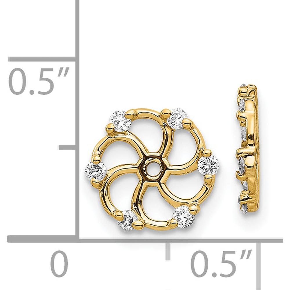 14K Yellow Gold Diamond Earring Jackets with Round Diamonds - 0.18 Carats Total Diamond Weight by Monteluci Fine Jewelry