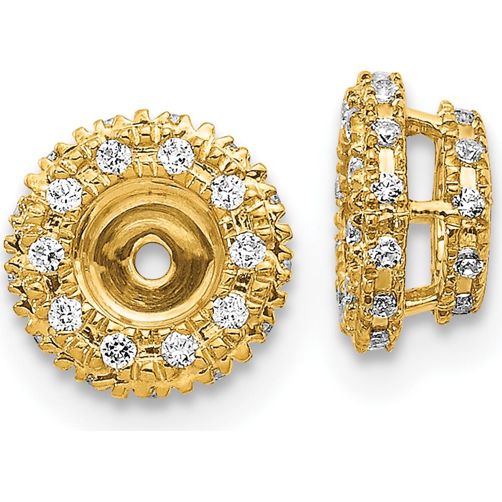 14K Yellow Gold Diamond Earring Jackets with Round Diamonds - 1/5 Carats Total Diamond Weight by Monteluci Fine Jewelry