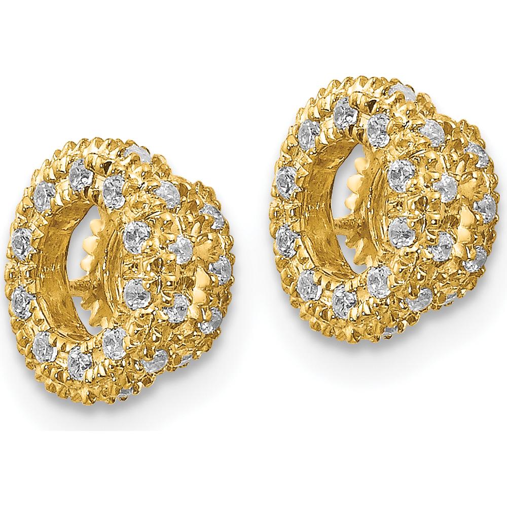 14K Yellow Gold Diamond Earring Jackets with Round Diamonds - 1/5 Carats Total Diamond Weight by Monteluci Fine Jewelry
