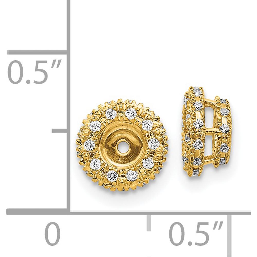 14K Yellow Gold Diamond Earring Jackets with Round Diamonds - 1/5 Carats Total Diamond Weight by Monteluci Fine Jewelry