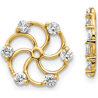 14K Yellow Gold Diamond Earring Jackets with Round Faceted Diamonds - 0.24 Carat Total Diamond Weight by Oro Pregiato