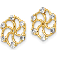 14K Yellow Gold Diamond Earring Jackets with Round Faceted Diamonds - 0.24 Carat Total Diamond Weight by Oro Pregiato