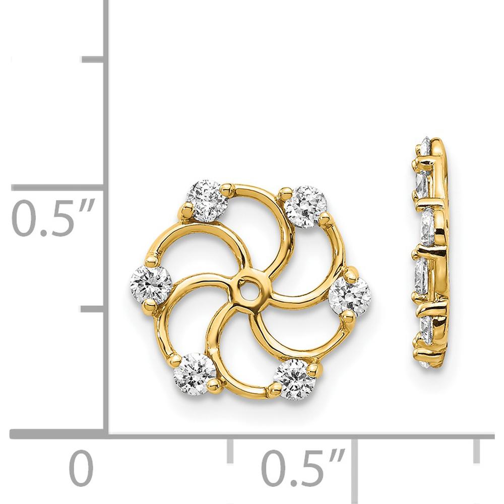 14K Yellow Gold Diamond Earring Jackets with Round Faceted Diamonds - 0.24 Carat Total Diamond Weight by Oro Pregiato