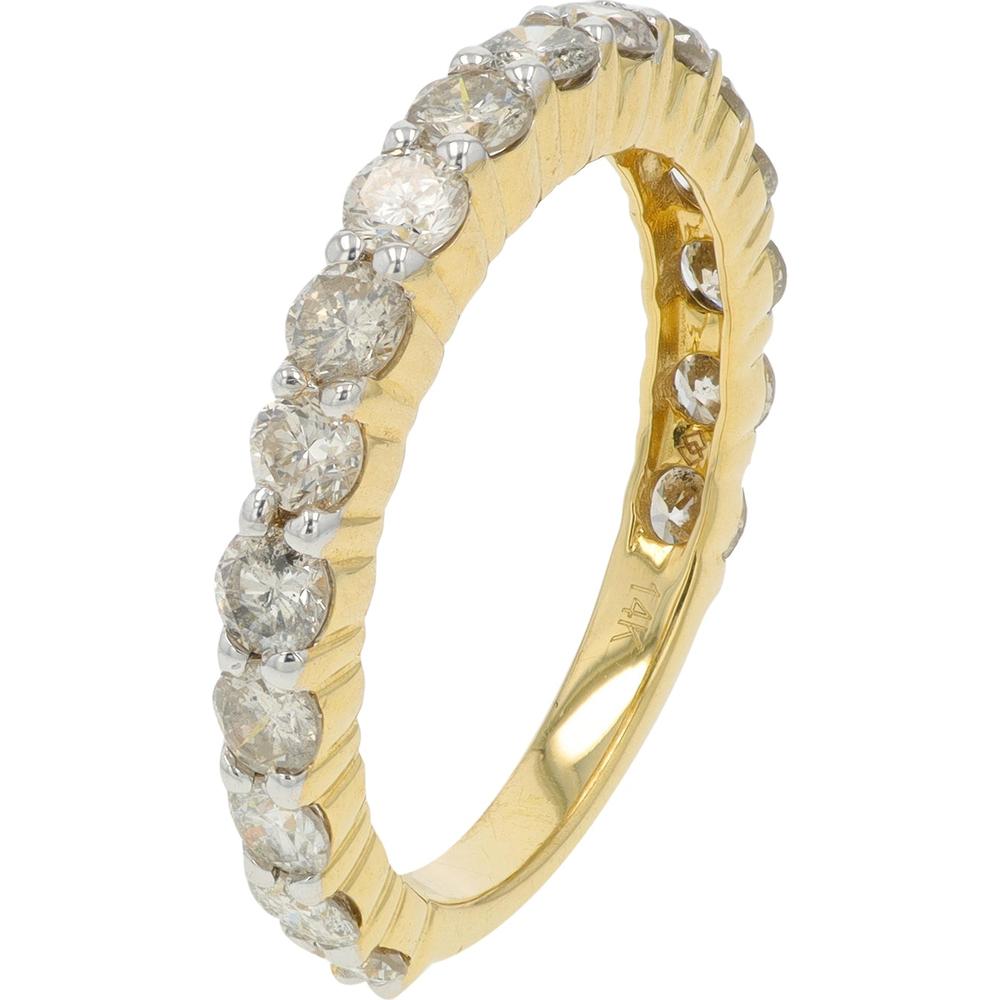14K Yellow Gold Diamond Eternity Band with Round Brilliant Diamonds - 1.50 Carat Total Diamond Weight