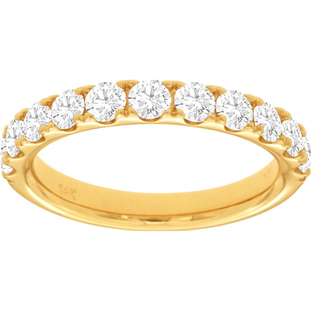 14K Yellow Gold Diamond Eternity Ring with Round-Cut Diamonds - 1.20 Carats Total Diamond Weight