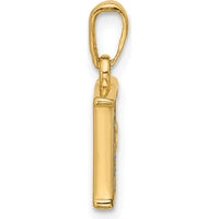 14K Yellow Gold Diamond "F" Initial Pendant with Rhodium Accents - 0.02 Carat Total Diamond Weight by Oro Pregiato