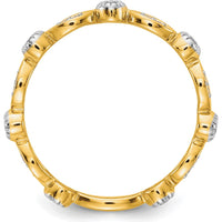 14K Yellow Gold Diamond Fancy Band with Round Cut Diamonds - 0.14 Carat Total Diamond Weight by 0
