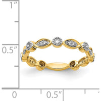 14K Yellow Gold Diamond Fancy Band with Round Cut Diamonds - 0.14 Carat Total Diamond Weight by 0