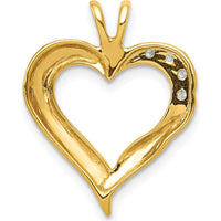 14K Yellow Gold Diamond Fancy Heart Pendant with 0.06 Carat Total Diamond Weight by Monteluci Fine Jewelry