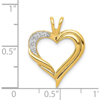 14K Yellow Gold Diamond Fancy Heart Pendant with 0.06 Carat Total Diamond Weight by Monteluci Fine Jewelry