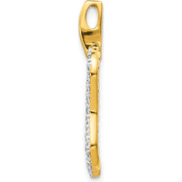 14K Yellow Gold Diamond Fancy Pendant with 1/2 Carat Total Diamond Weight by Monteluci Fine Jewelry