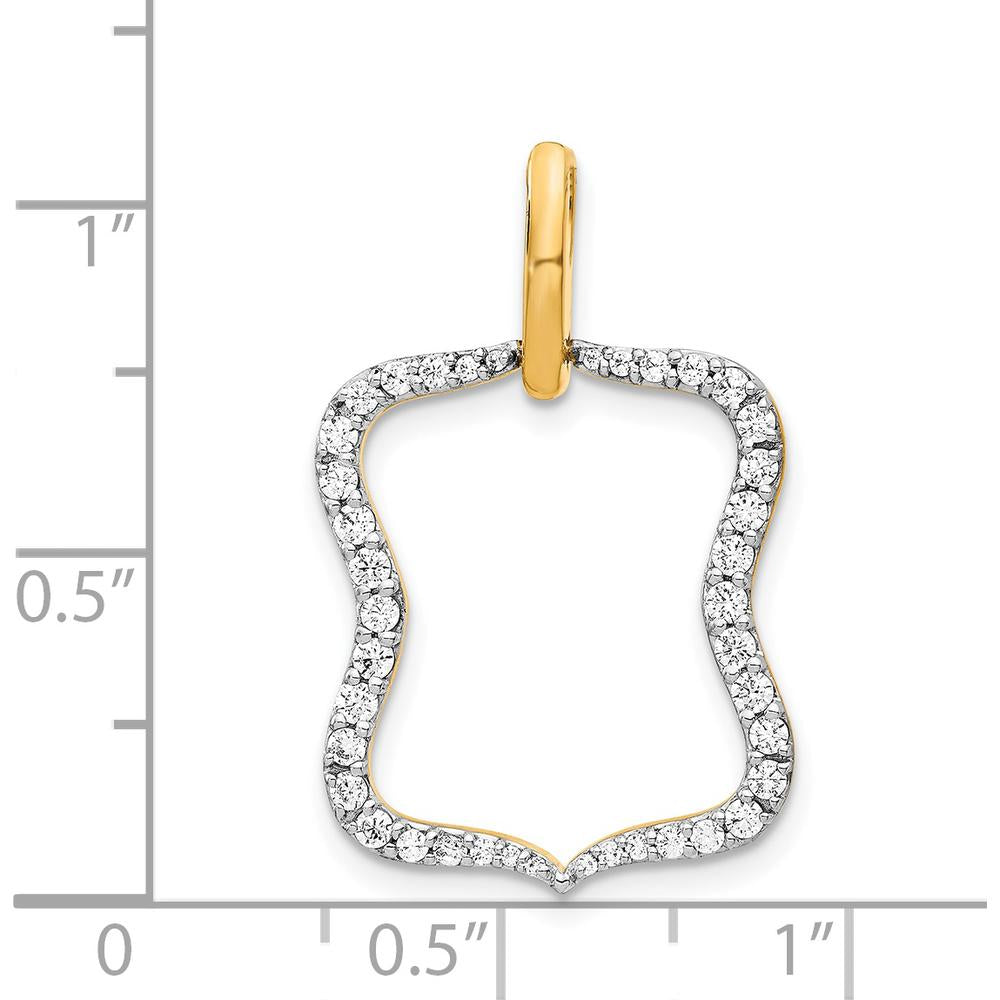 14K Yellow Gold Diamond Fancy Pendant with 1/2 Carat Total Diamond Weight by Monteluci Fine Jewelry