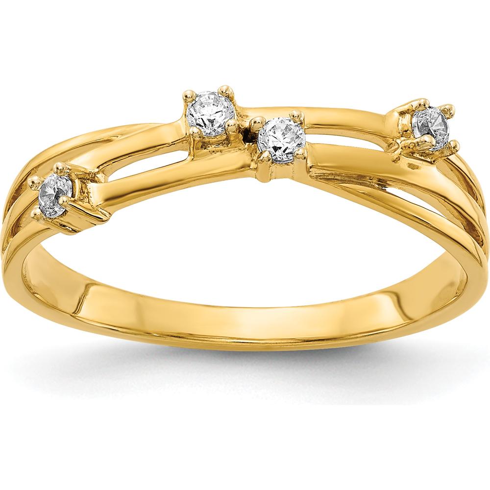 14K Yellow Gold Diamond Fashion Ring with Round Diamonds - 0.055 Carat Total Diamond Weight by 0