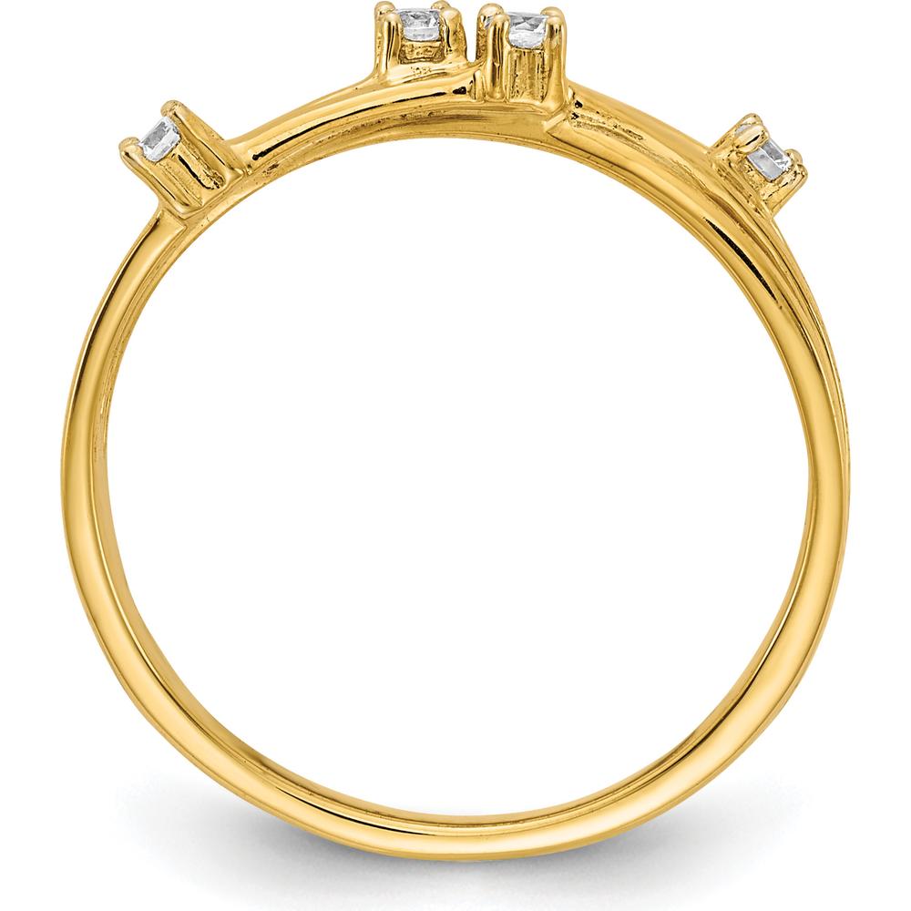 14K Yellow Gold Diamond Fashion Ring with Round Diamonds - 0.055 Carat Total Diamond Weight by 0