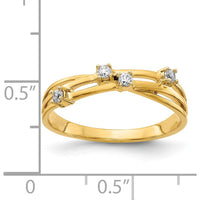 14K Yellow Gold Diamond Fashion Ring with Round Diamonds - 0.055 Carat Total Diamond Weight by 0