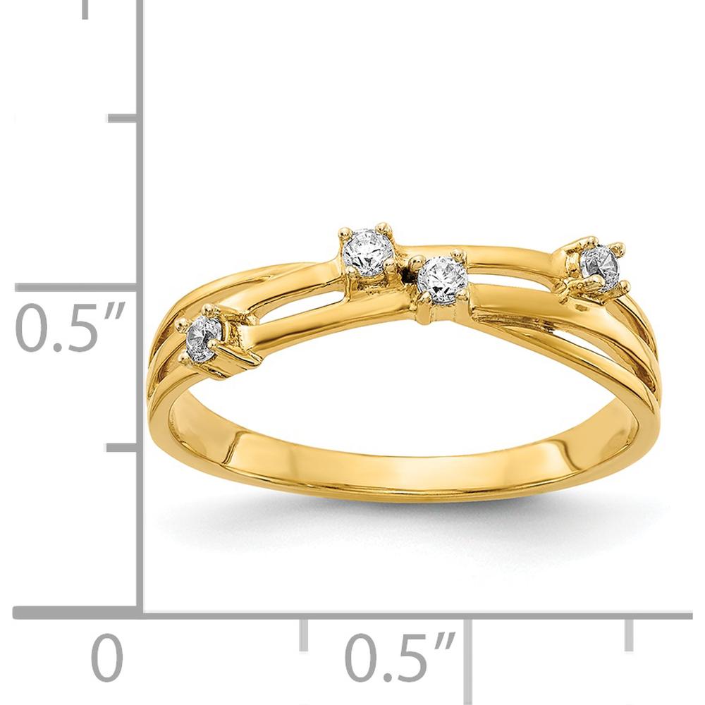 14K Yellow Gold Diamond Fashion Ring with Round Diamonds - 0.055 Carat Total Diamond Weight by 0