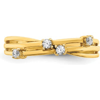 14K Yellow Gold Diamond Fashion Ring with Round Diamonds - 0.055 Carat Total Diamond Weight by 0