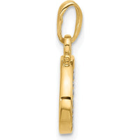 14K Yellow Gold Diamond 'G' Initial Pendant with Rhodium Accents - 0.01 Carat Diamond Total Weight by Oro Pregiato