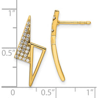 14K Yellow Gold Diamond Geometric Triangle Post Earrings - 1/5 Carat Total Diamond Weight by Oro Pregiato
