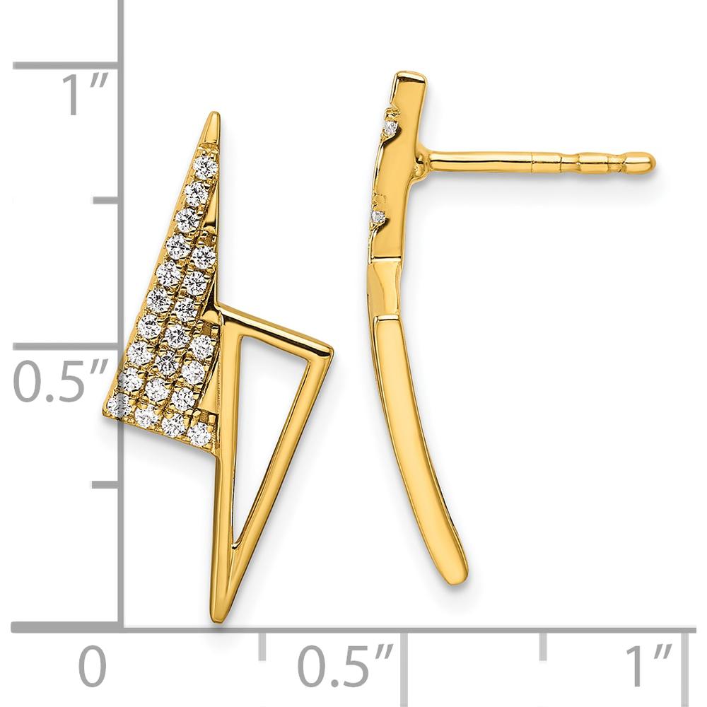14K Yellow Gold Diamond Geometric Triangle Post Earrings - 1/5 Carat Total Diamond Weight by Oro Pregiato
