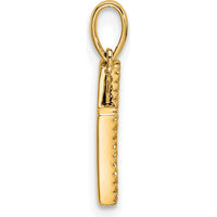 14K Yellow Gold Diamond 'H' Initial Pendant - Polished Finish with Round Diamonds by Oro Pregiato