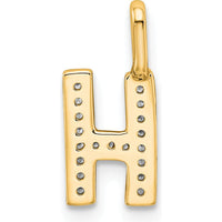 14K Yellow Gold Diamond "H" Initial Pendant - Sparkling Diamonds by Oro Pregiato