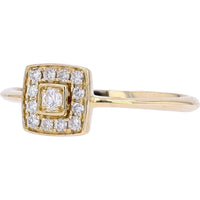 14K Yellow Gold Diamond Halo Ring with 0.17 Carats Total Diamond Weight