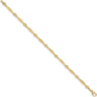 14K Yellow Gold Diamond Heart Bracelet with 9 Round Diamonds - 0.005 Carats Total Diamond Weight by Oro Pregiato
