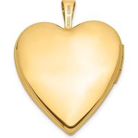 14K Yellow Gold Diamond Heart Locket with Milgrain Detail - 0.010 Carat Total Diamond Weight by Monteluci Fine Jewelry