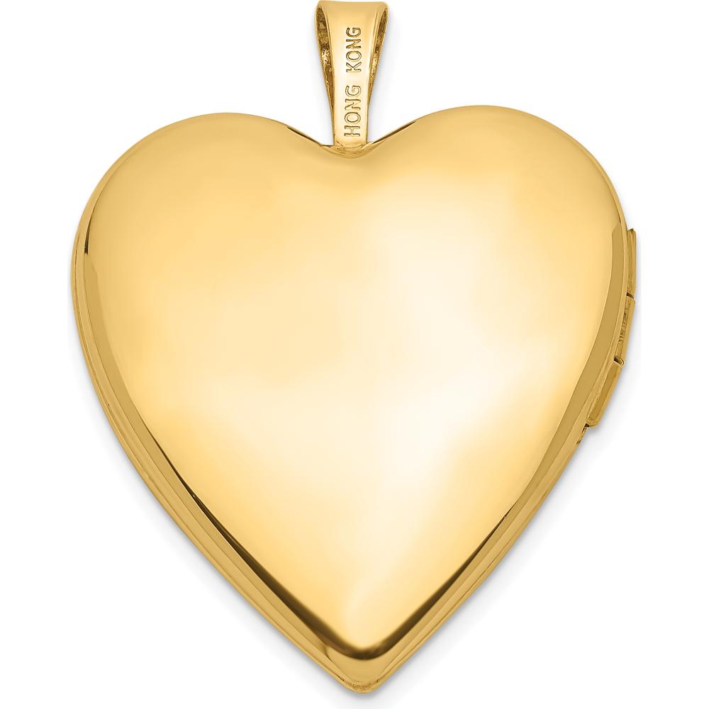 14K Yellow Gold Diamond Heart Locket with Milgrain Detail - 0.010 Carat Total Diamond Weight by Monteluci Fine Jewelry