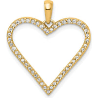 14K Yellow Gold Diamond Heart Pendant - 0.064 Carat Total Diamond Weight by Oro Pregiato