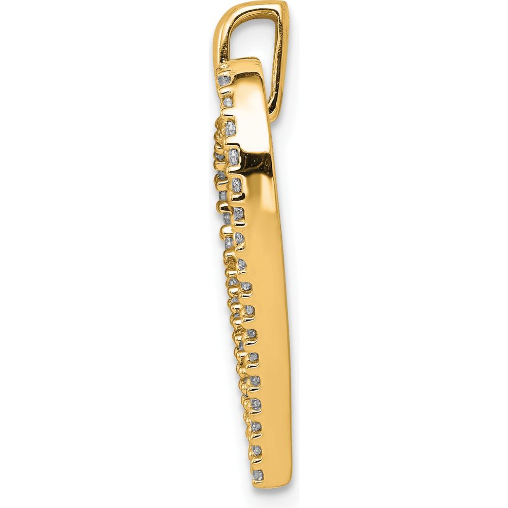 14K Yellow Gold Diamond Heart Pendant - 0.064 Carat Total Diamond Weight by Oro Pregiato