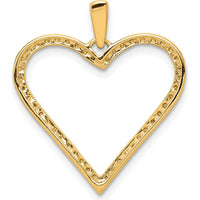 14K Yellow Gold Diamond Heart Pendant - 0.064 Carat Total Diamond Weight by Oro Pregiato