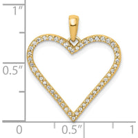 14K Yellow Gold Diamond Heart Pendant - 0.064 Carat Total Diamond Weight by Oro Pregiato