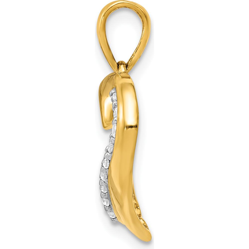 14K Yellow Gold Diamond Heart Pendant - 1/10 Carat Total Diamond Weight by Monteluci Fine Jewelry