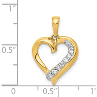 14K Yellow Gold Diamond Heart Pendant - 1/10 Carat Total Diamond Weight by Monteluci Fine Jewelry