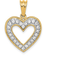 14K Yellow Gold Diamond Heart Pendant - 1/3 Carat Total Diamond Weight by Monteluci Fine Jewelry