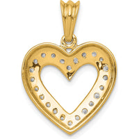 14K Yellow Gold Diamond Heart Pendant - 1/3 Carat Total Diamond Weight by Monteluci Fine Jewelry
