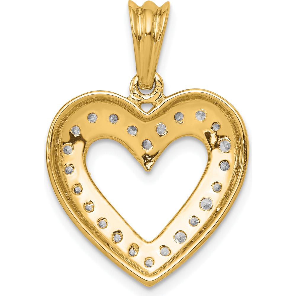 14K Yellow Gold Diamond Heart Pendant - 1/3 Carat Total Diamond Weight by Monteluci Fine Jewelry