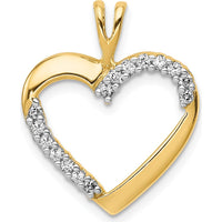 14K Yellow Gold Diamond Heart Pendant with 1/6 Carat Round Diamonds by Monteluci Fine Jewelry